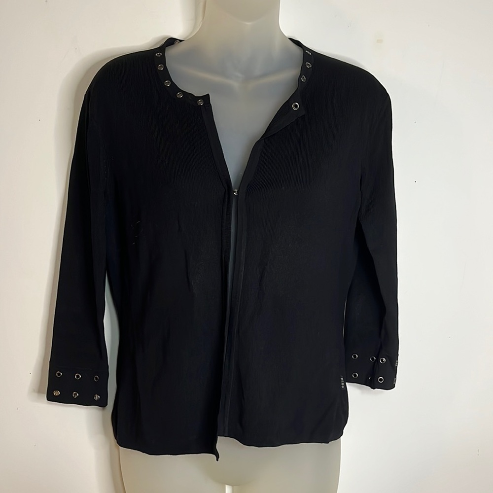 BCBG Max Azria Black Rivet Stud Cardigan Sweater M